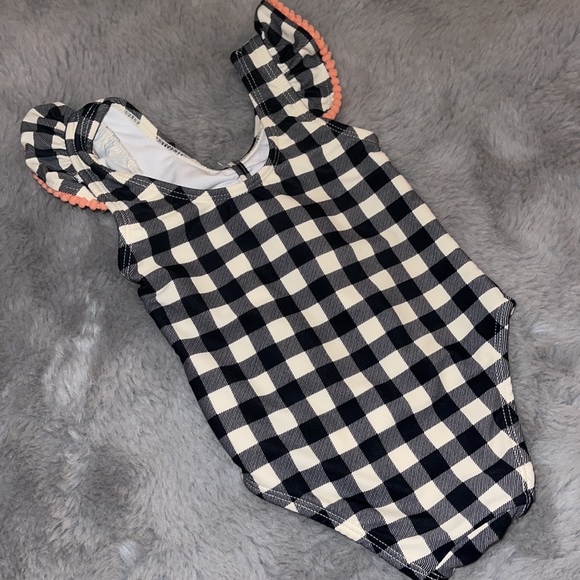 🌈 Jessica Simpsons Baby Girl Swimsuit Sz 12M Checkered Summer - Picture 3 of 5